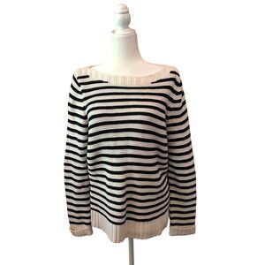 Talbots Womens Striped Knit Sweater Navy & White Size M